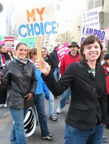 Marching for abortion rights in San Francisco in January 2005