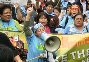 Marching on May Day in Madison, Wis.